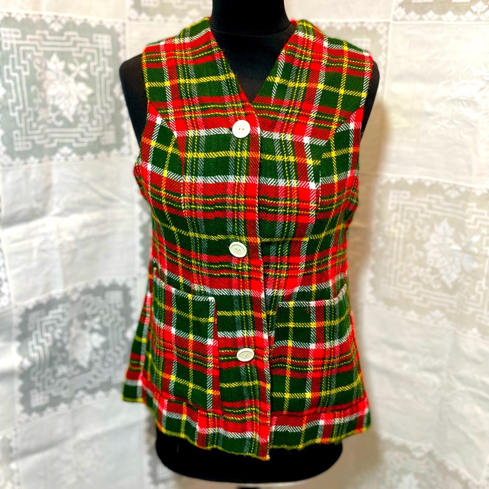 Mod Plaid 1960’s Vest S